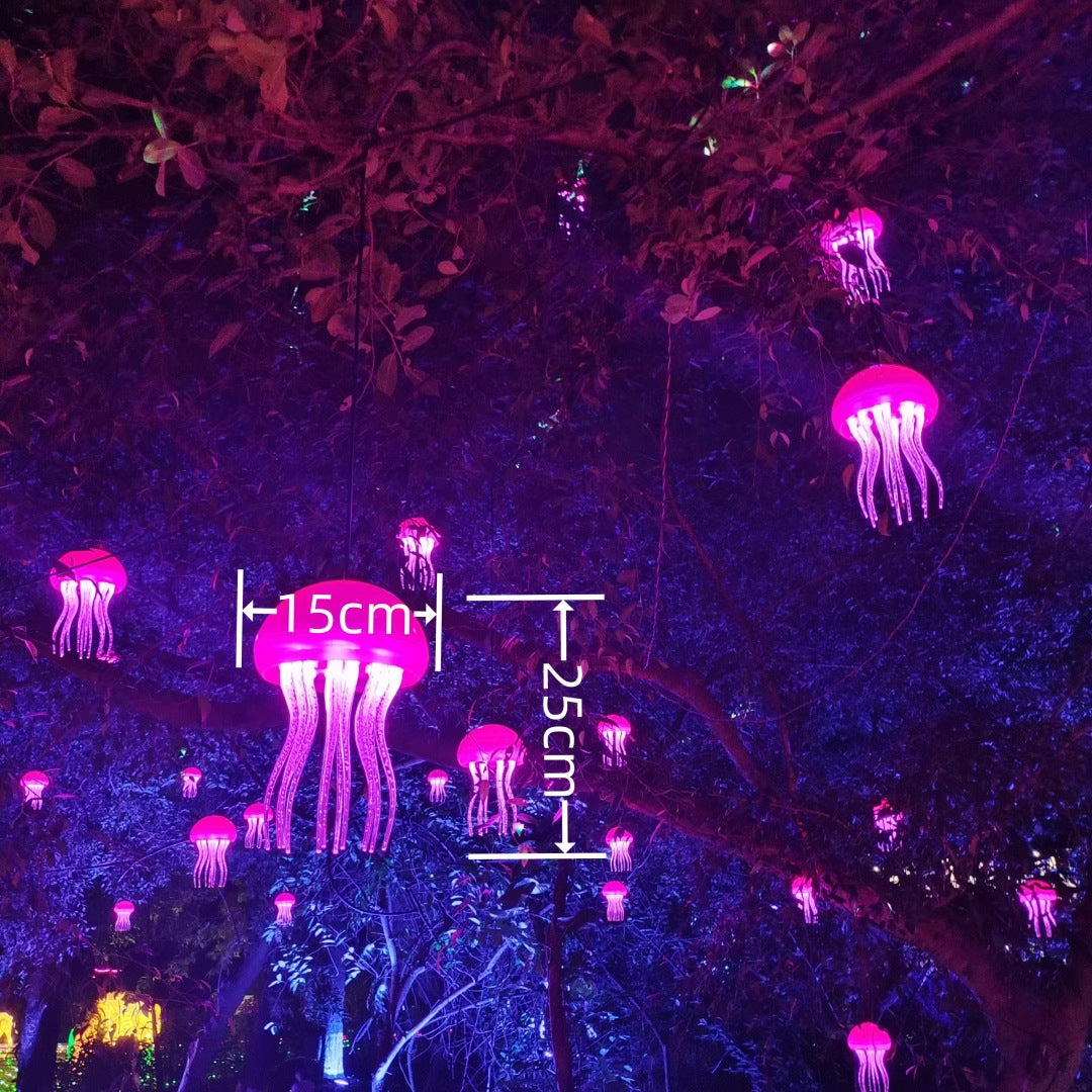 Outdoor Luminous Jellyfish Lights Park Hanging Tree Lights Dynamic Color