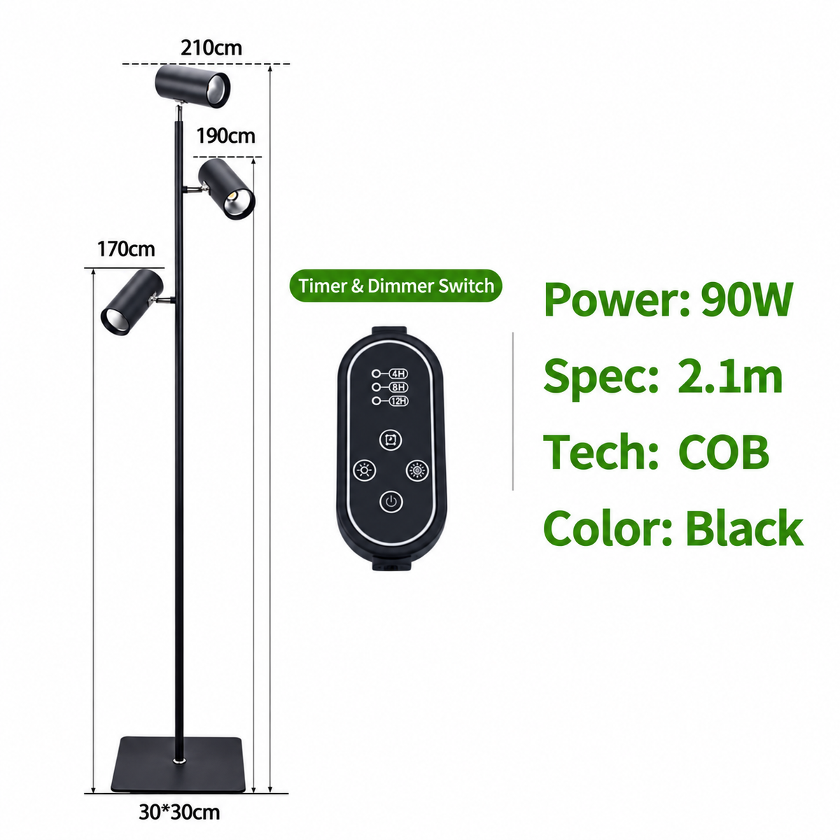 Full Spectrum LED Grow Light Floor Lamp for Indoor Plants Balcony Flowers