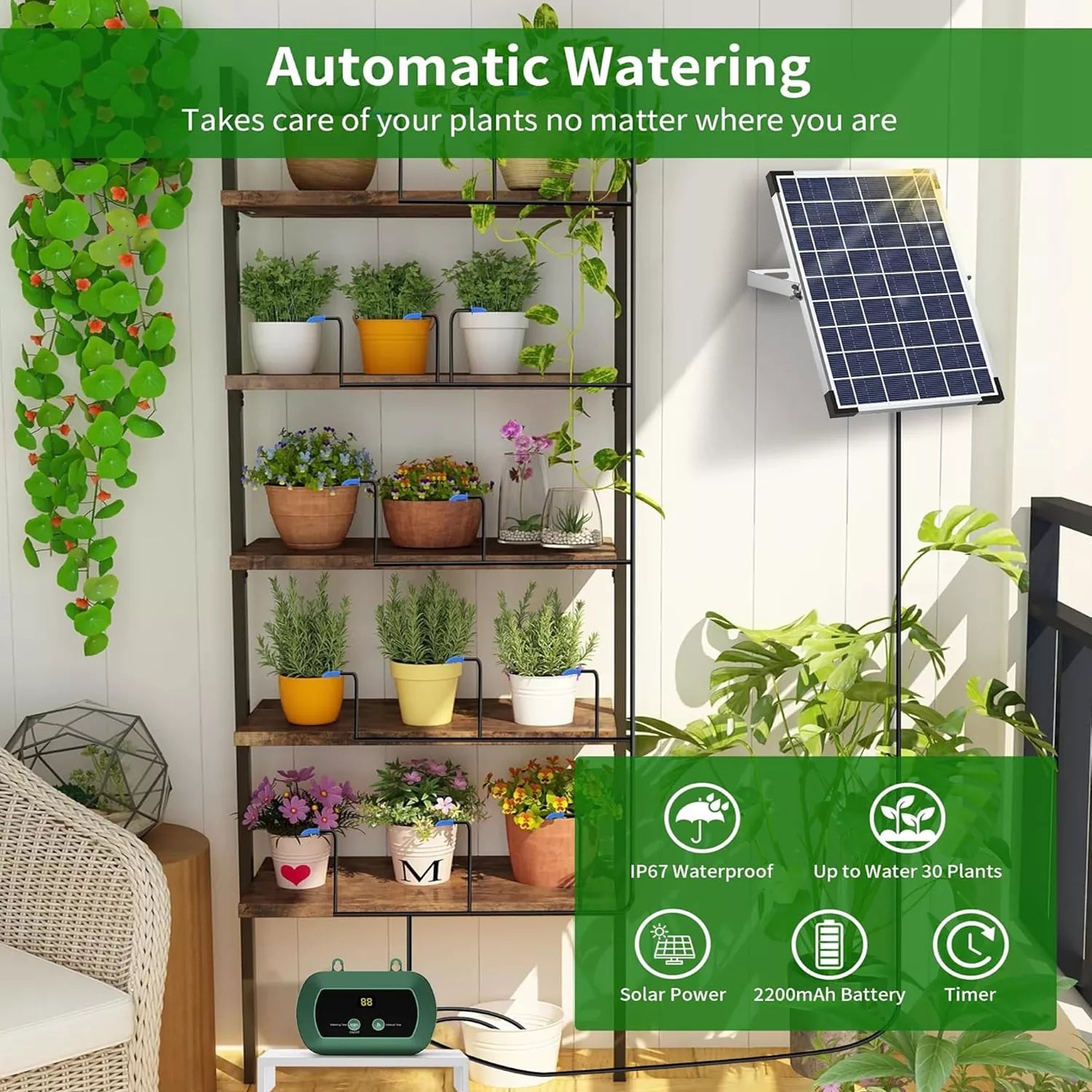 Solar Hydroponics Equipment Smart Controller Dripper Irrigation System Micro Drip