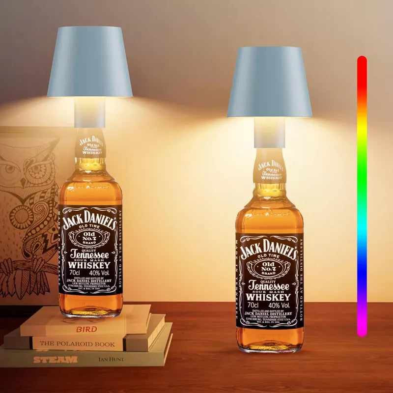 2 Pack LED Dimmable Bottle Lamp 3000k+RGB