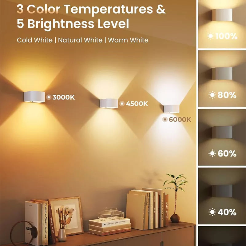 Motion Sensor Wall Light with Remote Control 3 Colors Wireless 2 Pack