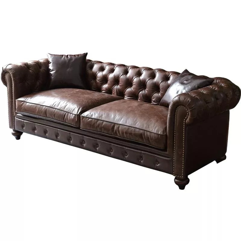 American Country Living Room Furniture Leather Chesterfield Sofa Set Velvet