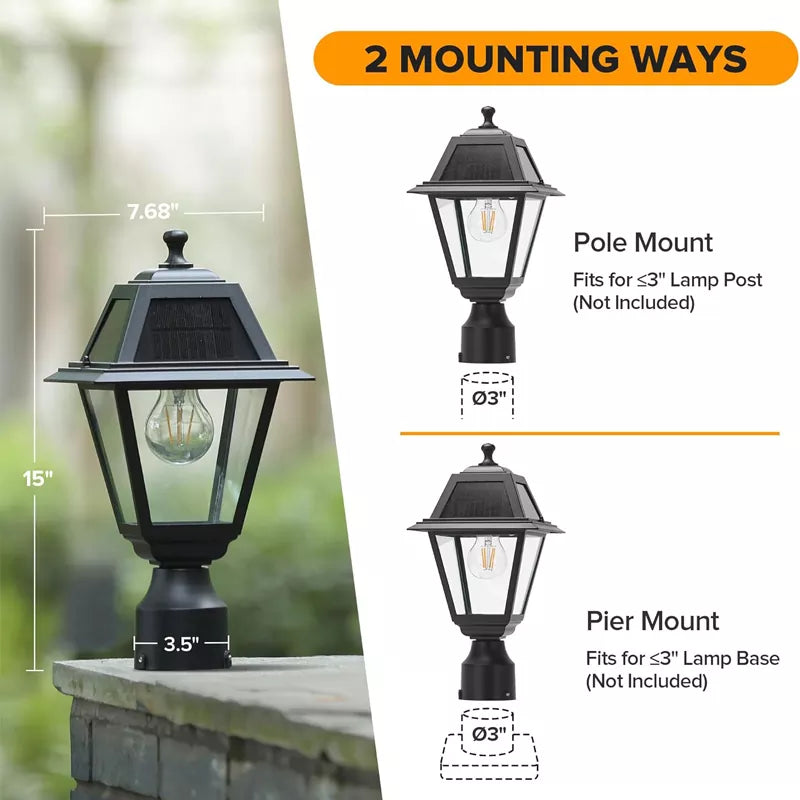 LED Solar Post Light Cast Aluminum Solar Lamp Post Light