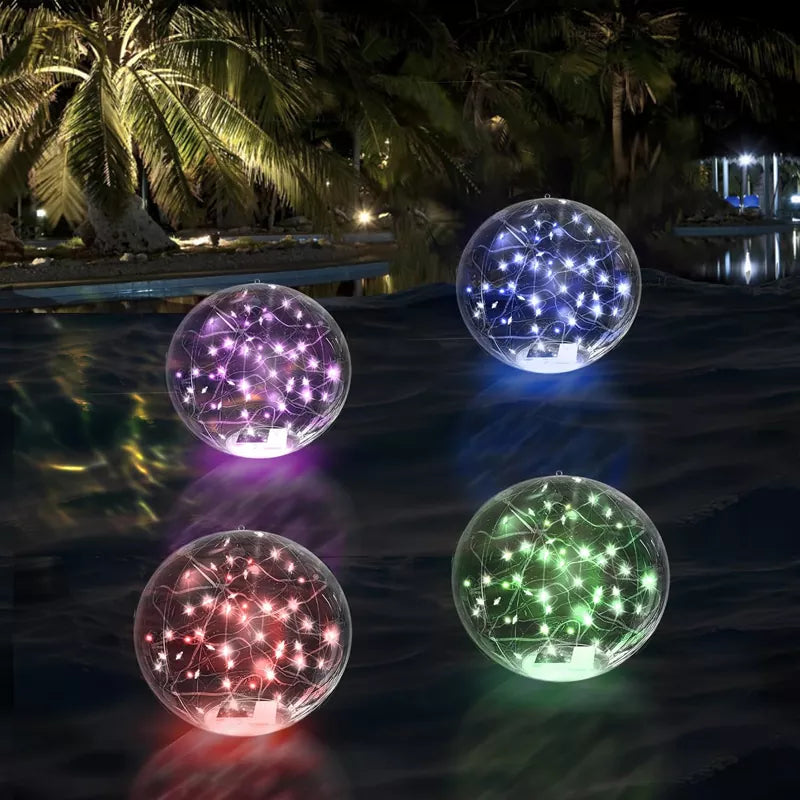 14 Inch LED Solar Floating Pool Lights Waterproof 3000K