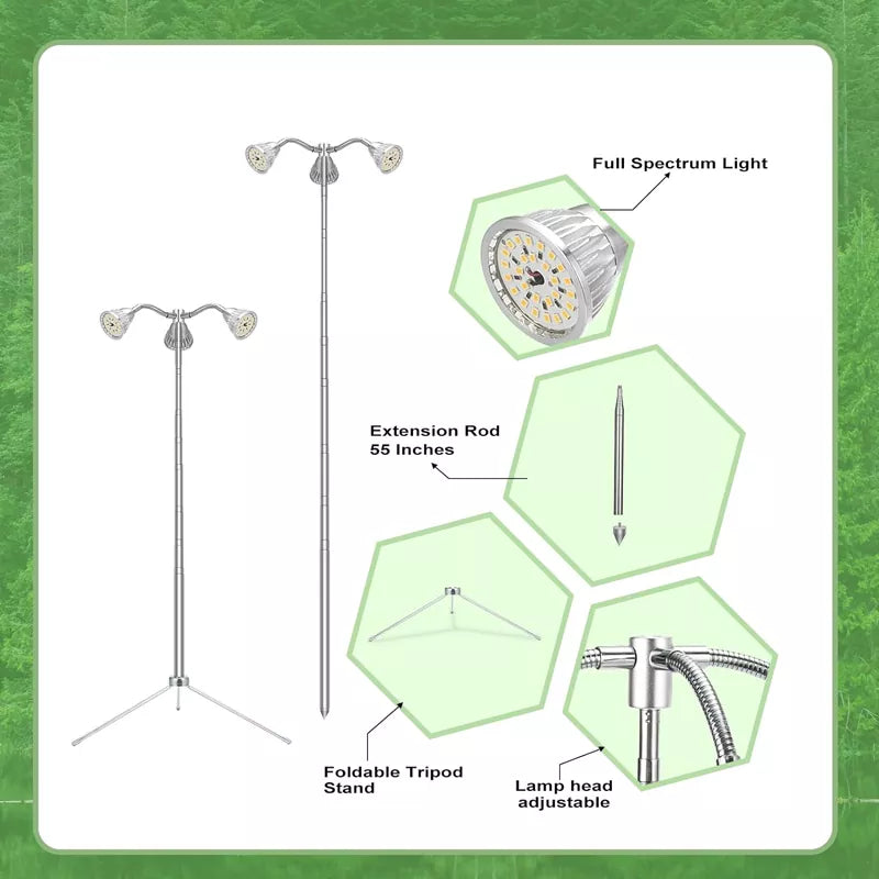 Grow Lights for Indoor Plants 10-55 Inches Height Adjustable