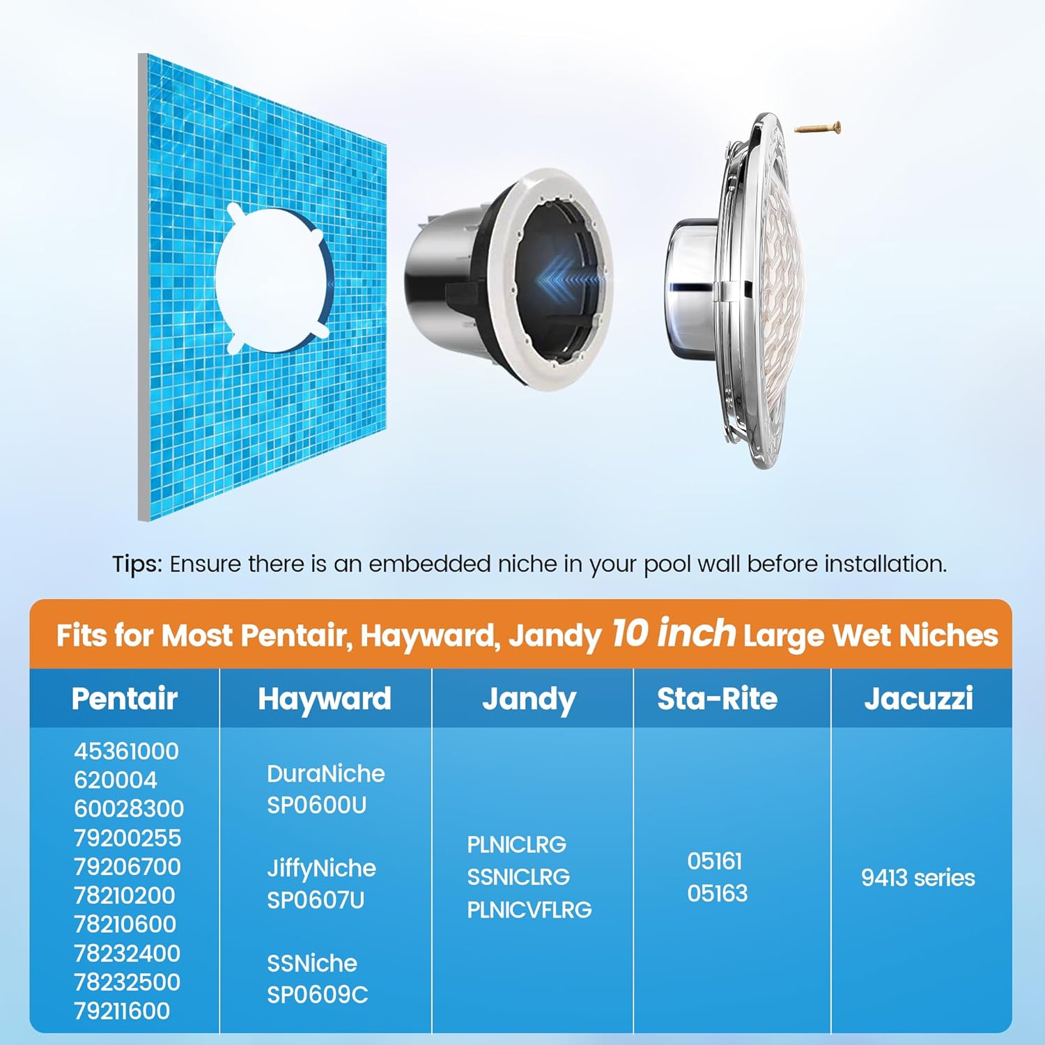 12V AC 10 inch Color Changing LED Pool Light with Remote Control