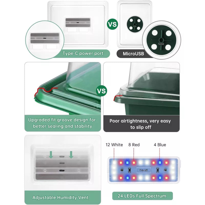 4 Packs Medium Seed Starter Tray