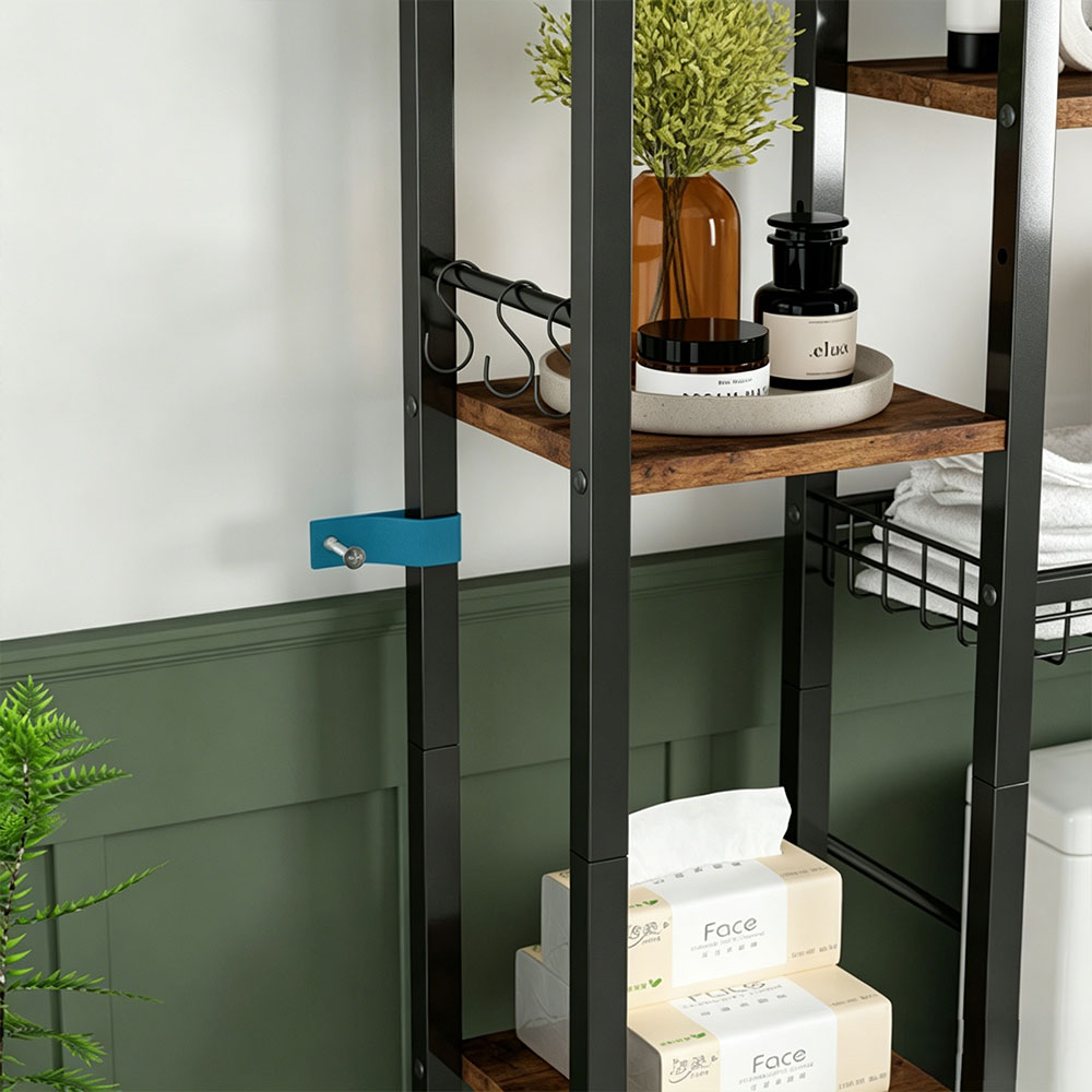8-Tier Over The Toilet Storage with Side Rack