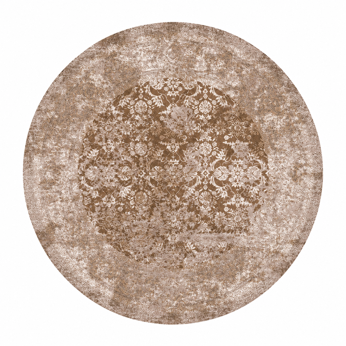 Vintage Persian Washable Round Rug for Living Room & Bedroom - C2