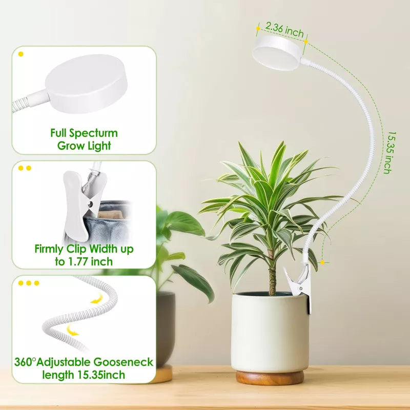 Full Spectrum Pot Clip LED Plant Growth Light 2 Pack