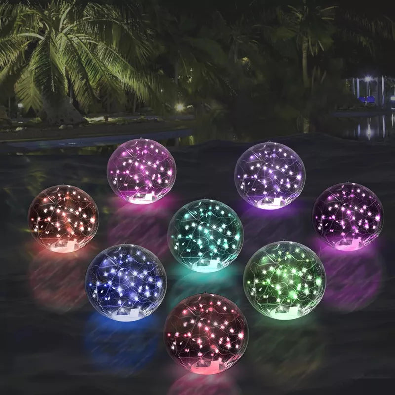 14 Inch LED Solar Floating Pool Lights Waterproof 3000K