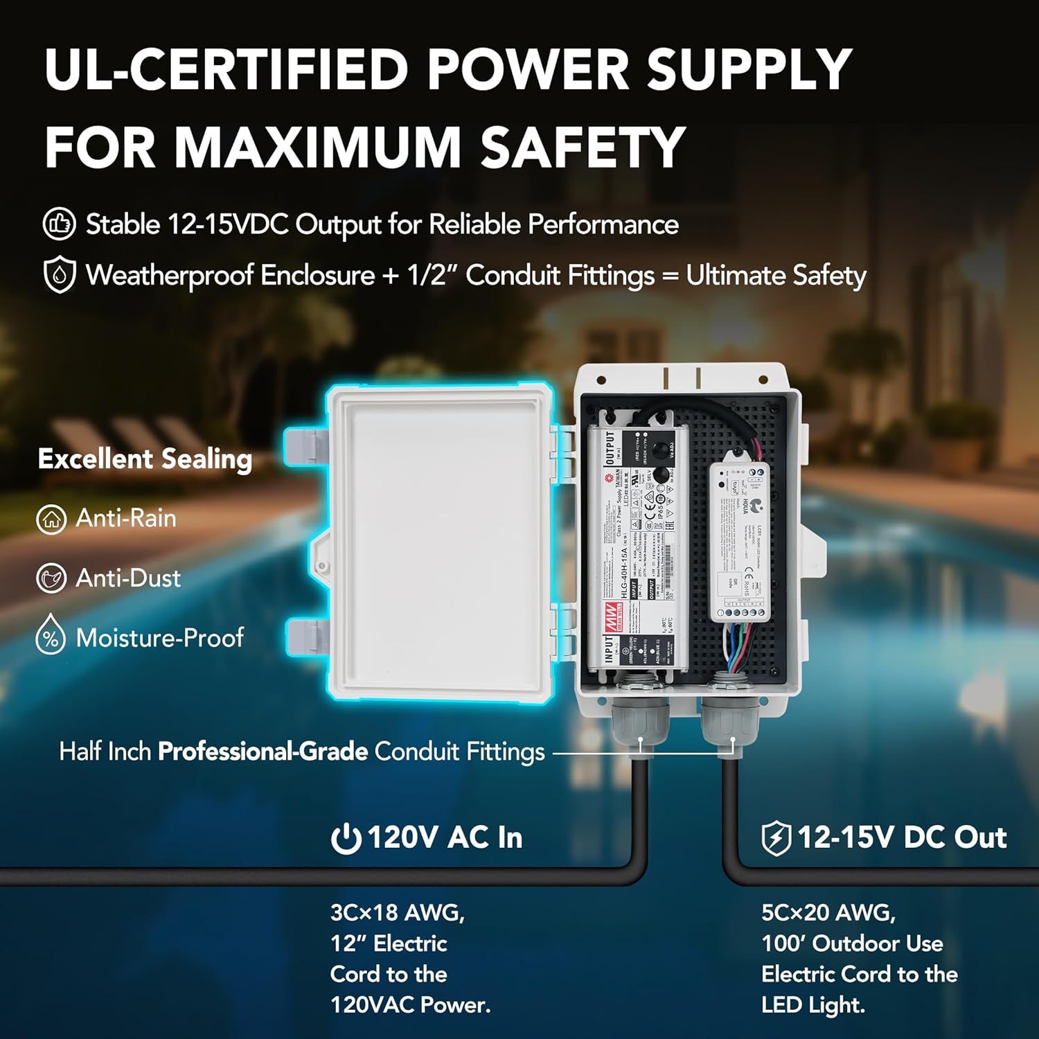 Inground Pool Spa Lighting System RGBW Color Change 6 Inch 50W LED