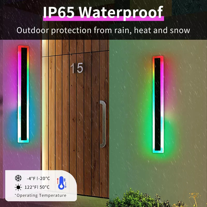 2 Pack Outdoor RGB Wall Sconce