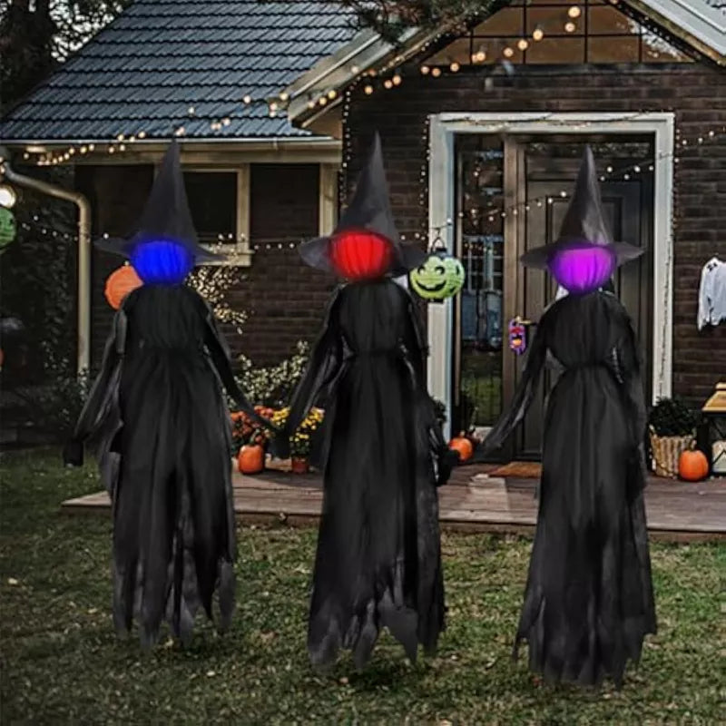 3 Pack Witches Halloween Yard Decorations Outdoor 6 FT Lighted