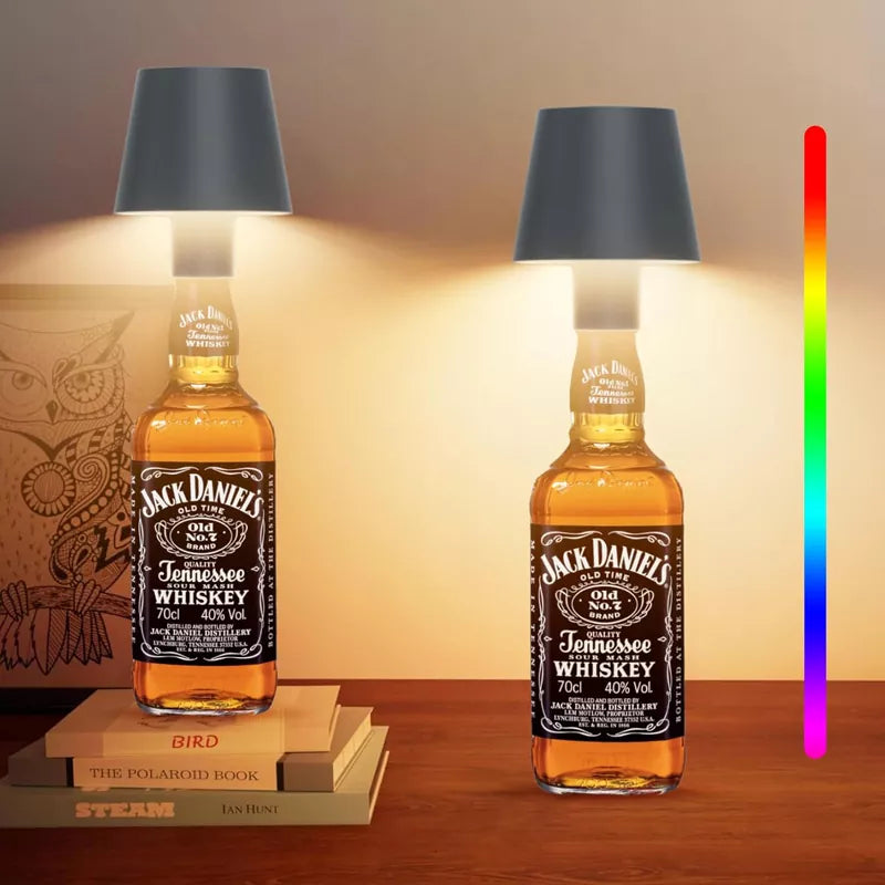 2 Pack LED Dimmable Bottle Lamp 3000k+RGB