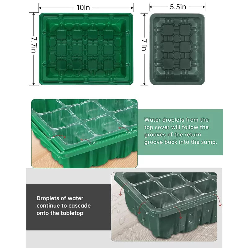 4 Packs Medium Seed Starter Tray