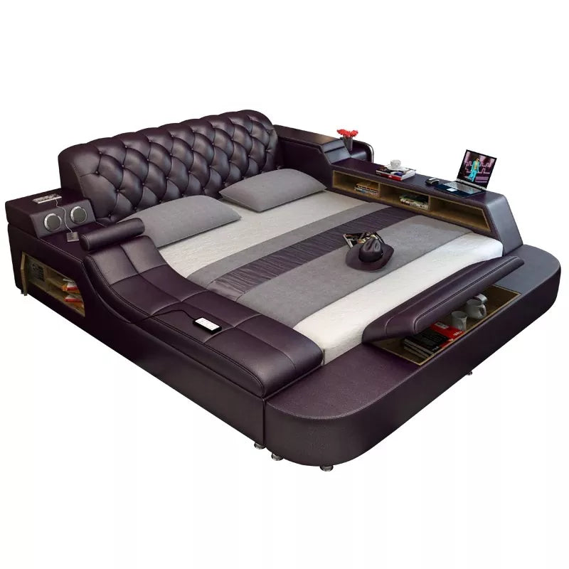 Multifunctional Massage Tatami Leather Double Queen Master Bedroom Bed