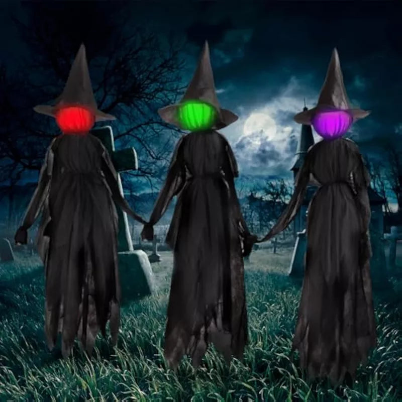 3 Pack Witches Halloween Yard Decorations Outdoor 6 FT Lighted