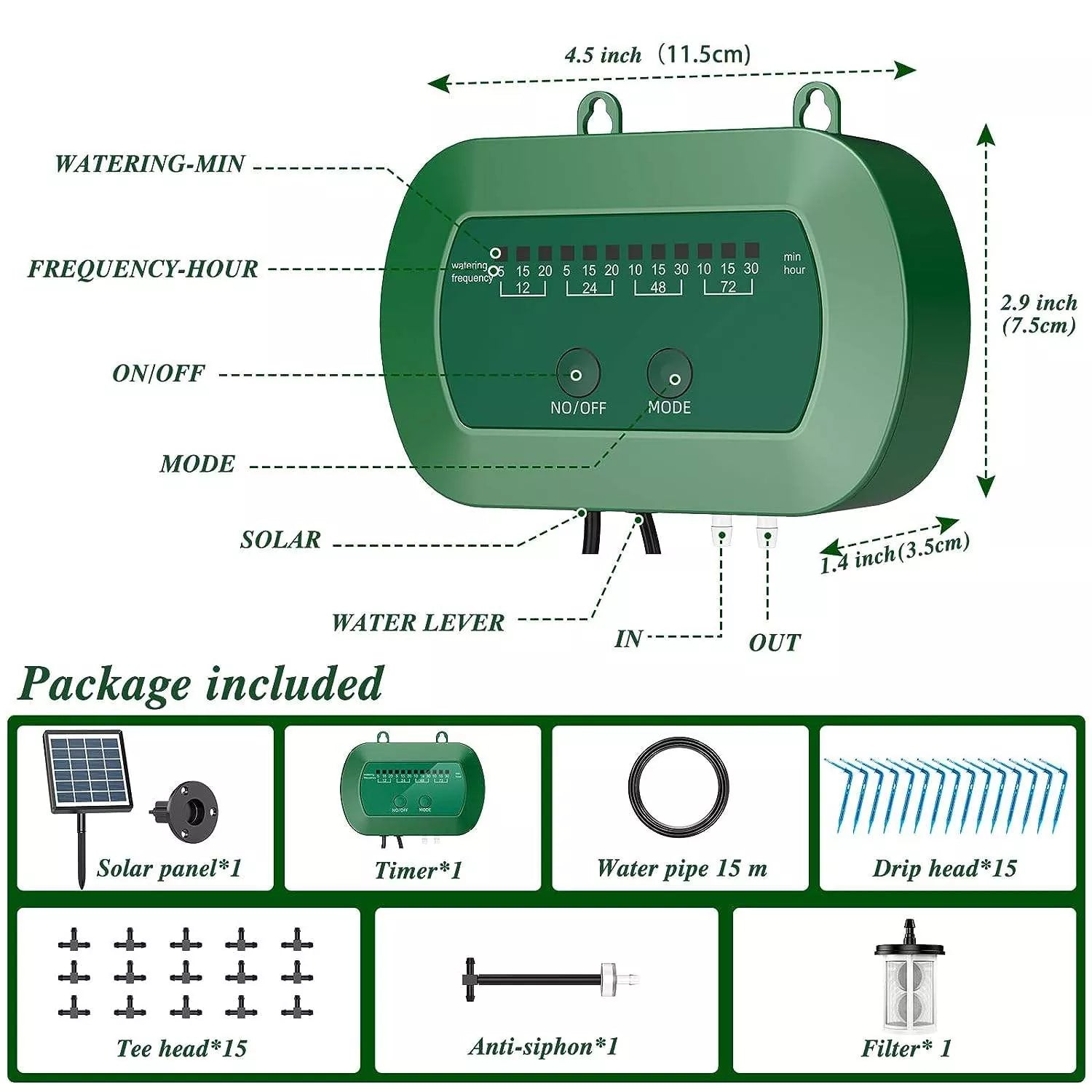 Solar Automatic Balcony Watering Kit Indoor Plant Garden Drip Irrigation System