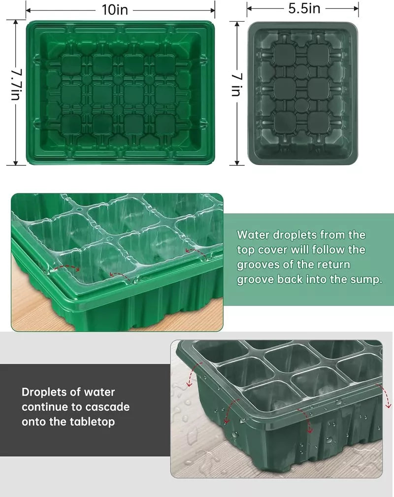 4 Packs Medium Seed Starter Tray