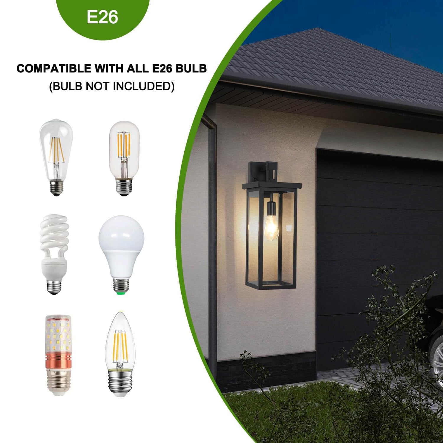 2 Pack Large Size Outdoor Wall Lantern Exterior Wall Light Fixture