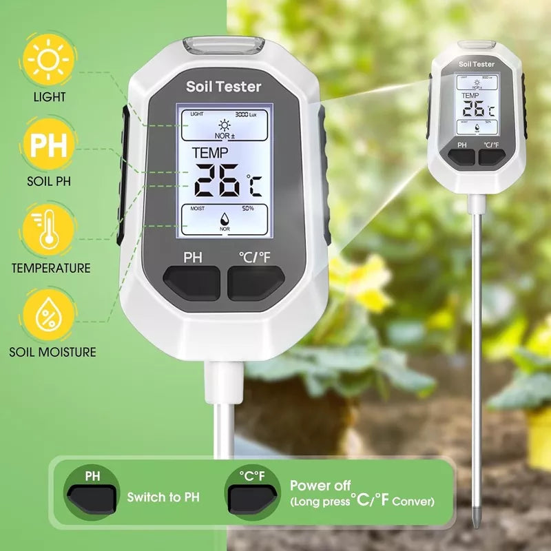 4-in-1 Soil Moisture Meter Digital Plant Temperature