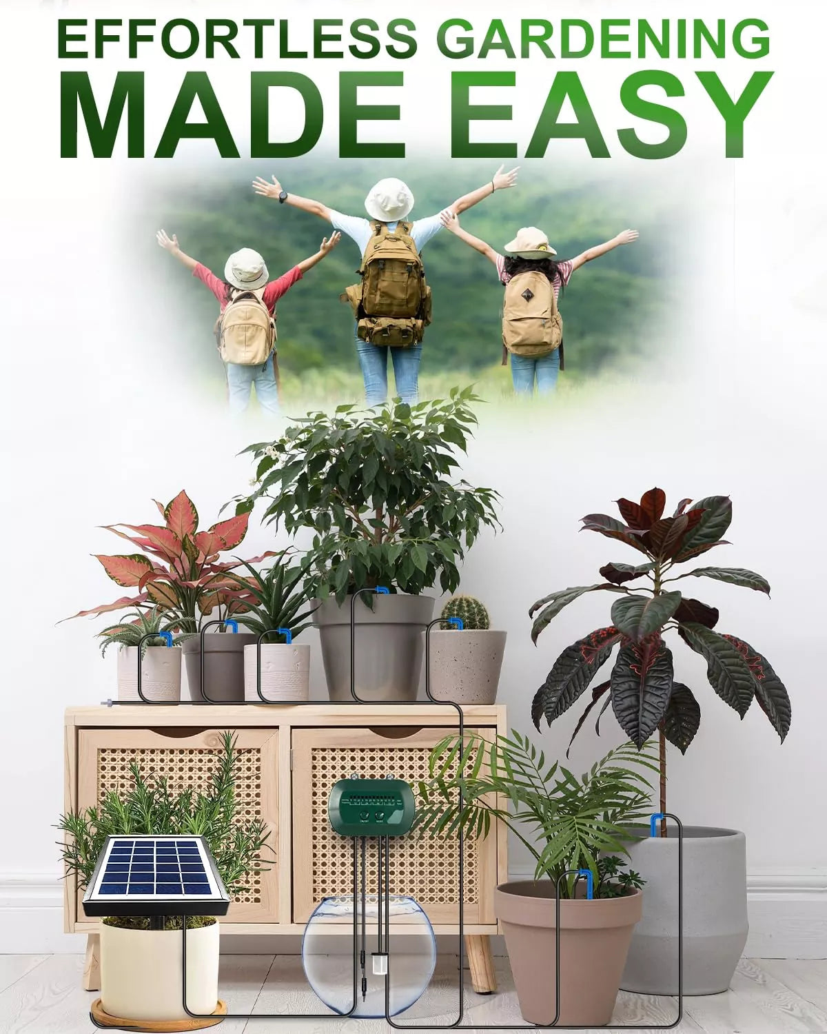 Micro Drip Pumps Kit Solar Smart Auto Drip Watering Irrigation System