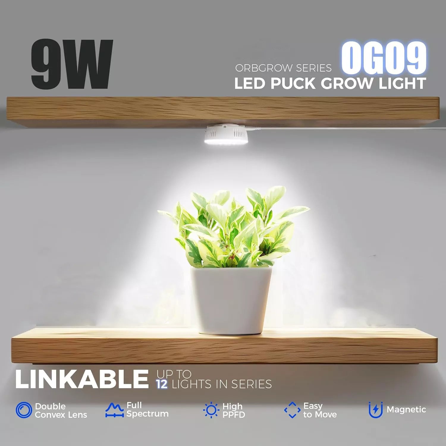 660nm Red LEDs 18W Full Spectrum Plant Light for Indoor Plant 2 Packs