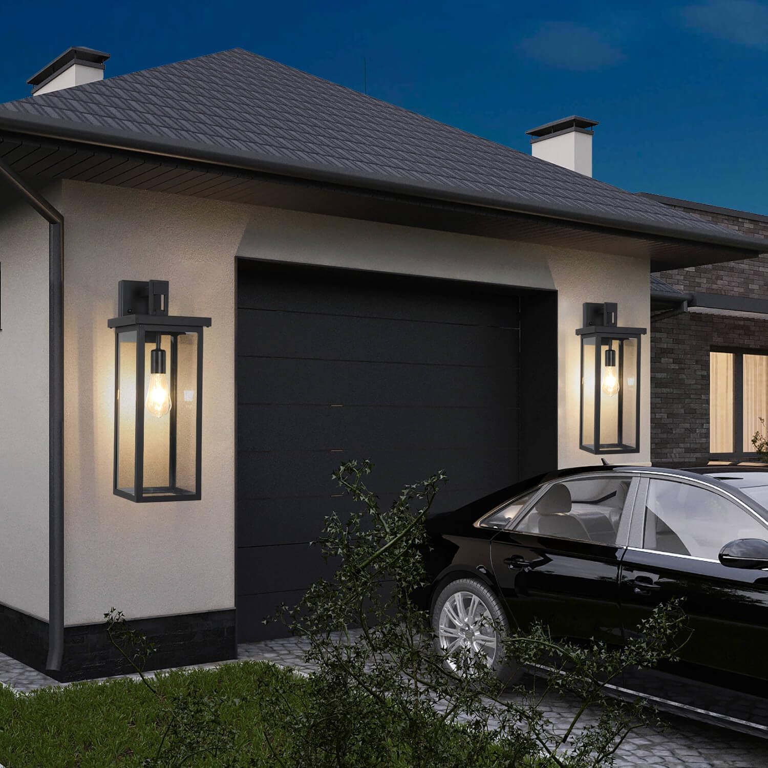 2 Pack Large Size Outdoor Wall Lantern Exterior Wall Light Fixture