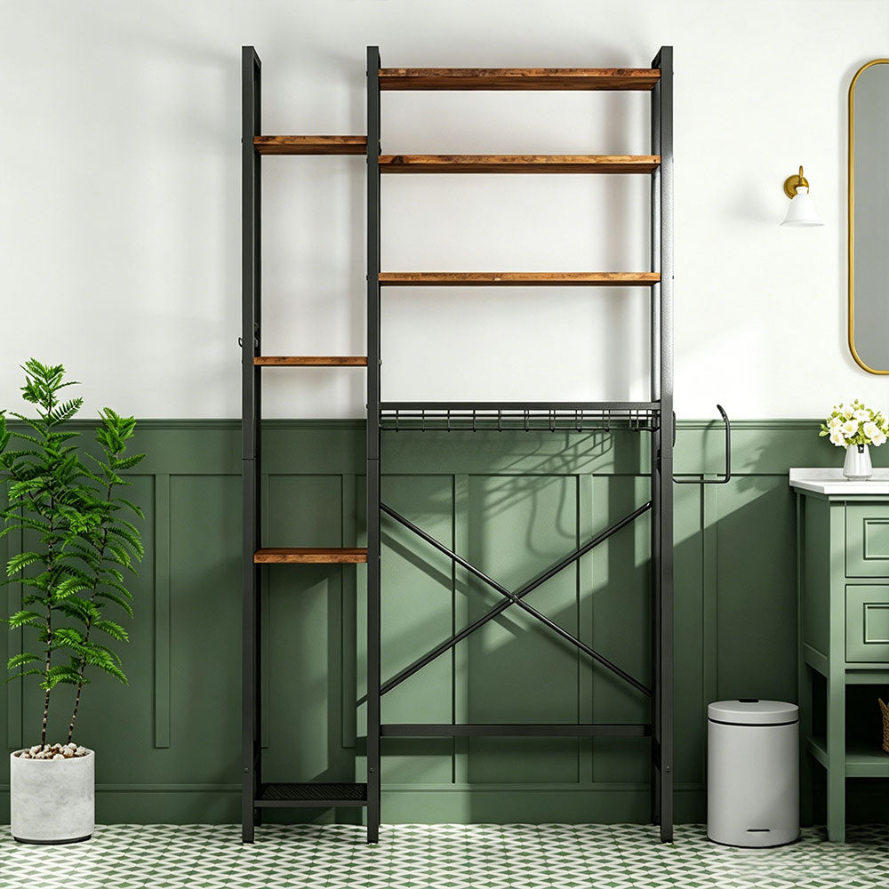 8-Tier Over The Toilet Storage with Side Rack