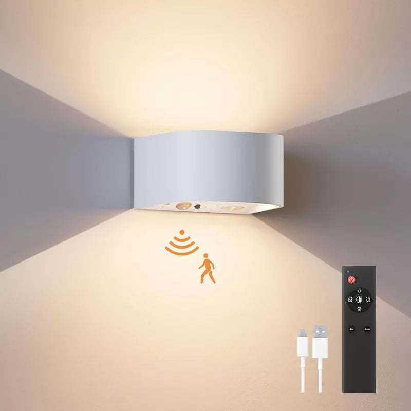 Motion Sensor Wall Light with Remote Control 3 Colors Wireless 2 Pack