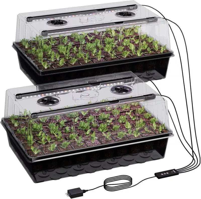 60-Cell Self-Watering Seed Starter Tray with Grow Light