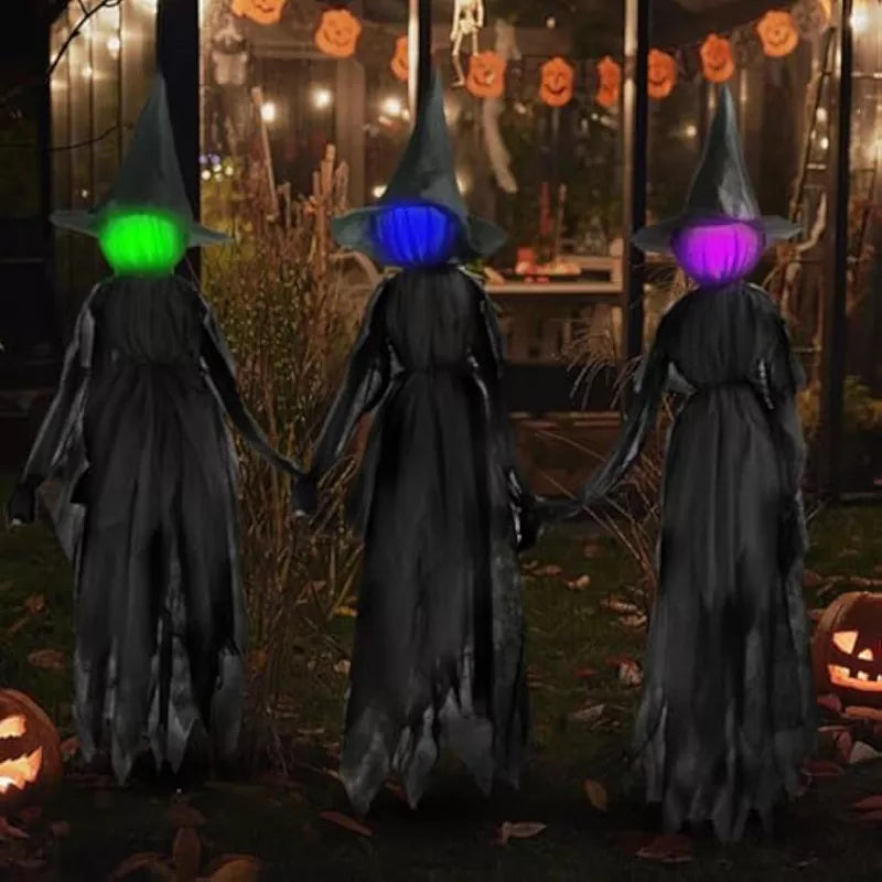 3 Pack Witches Halloween Yard Decorations Outdoor 6 FT Lighted