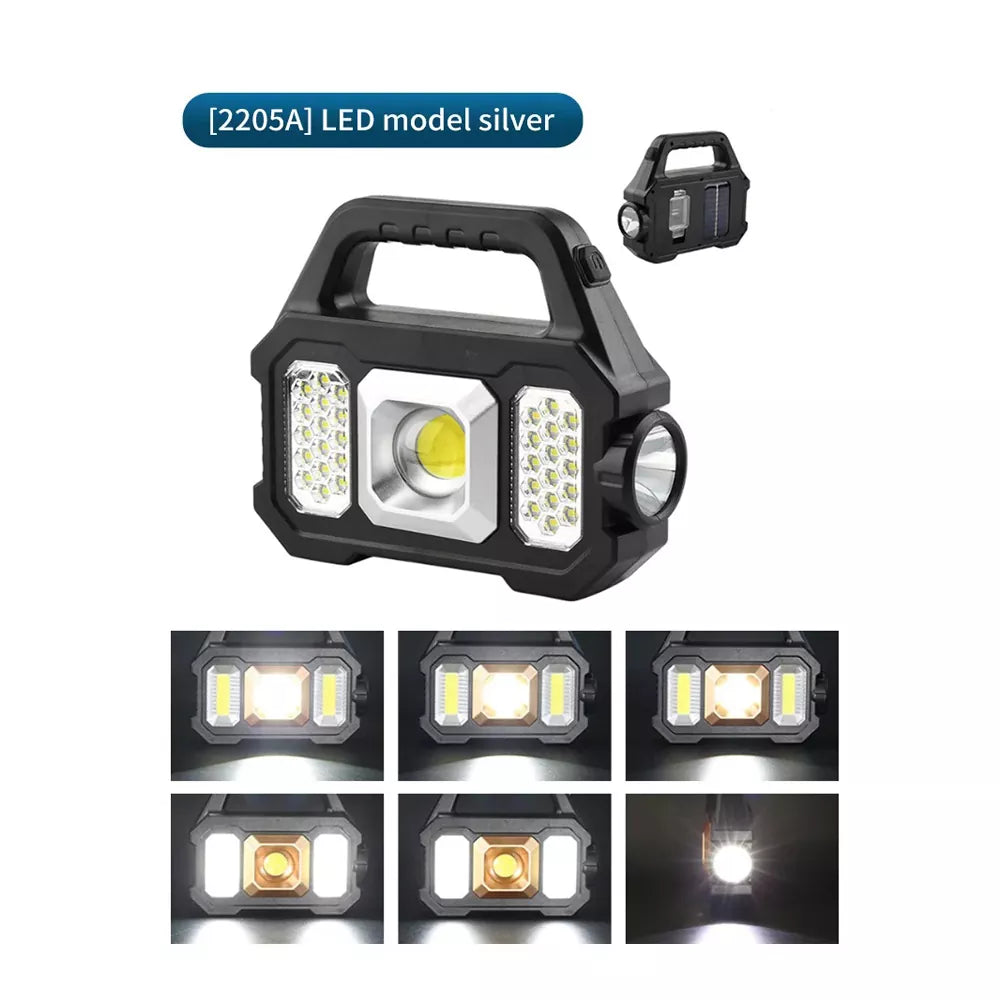 LED Lights for Outdoor Camping with Solar Charging Panel