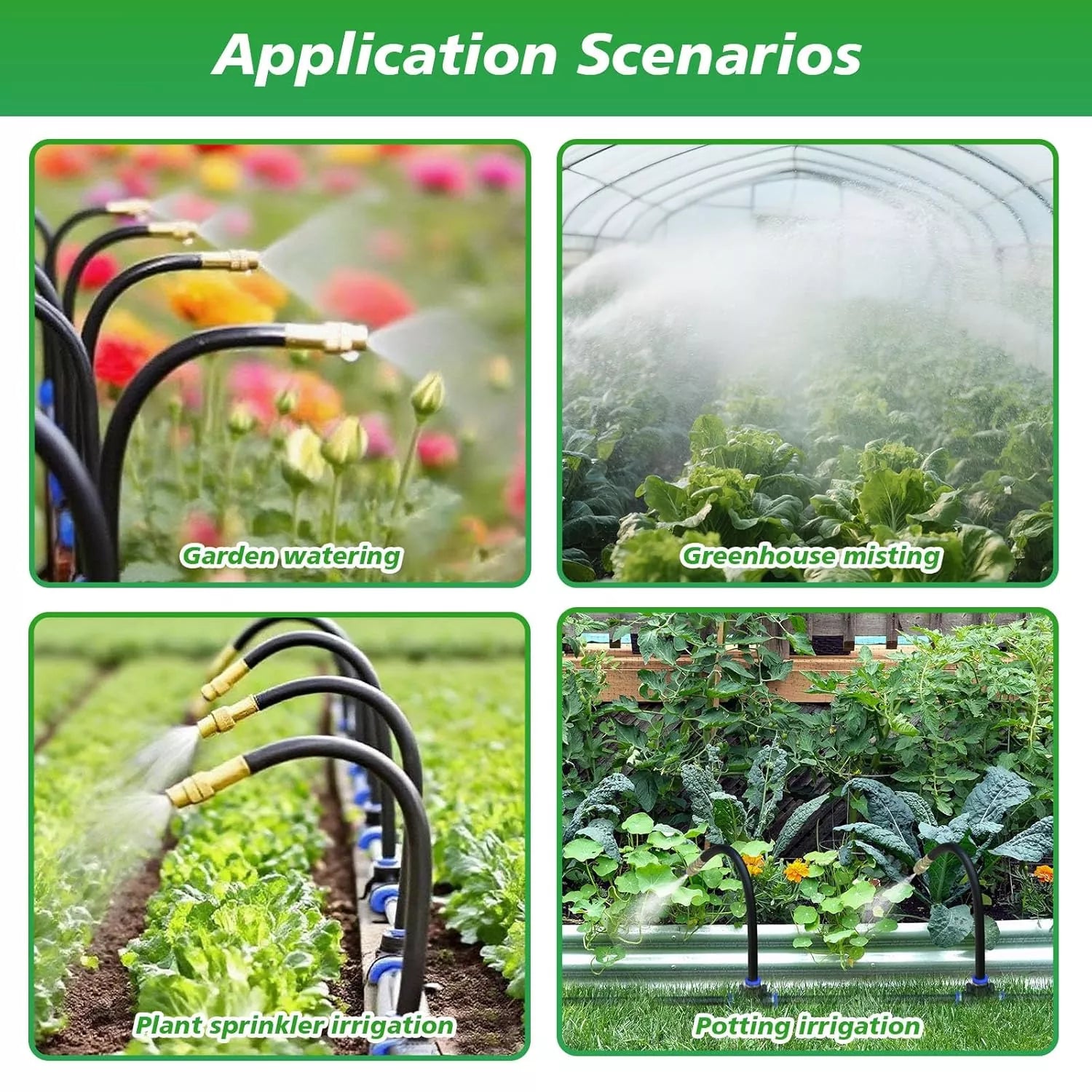 360° Adjustable Drip Irrigation System - Garden Watering System 50FT with 15 Nozzles