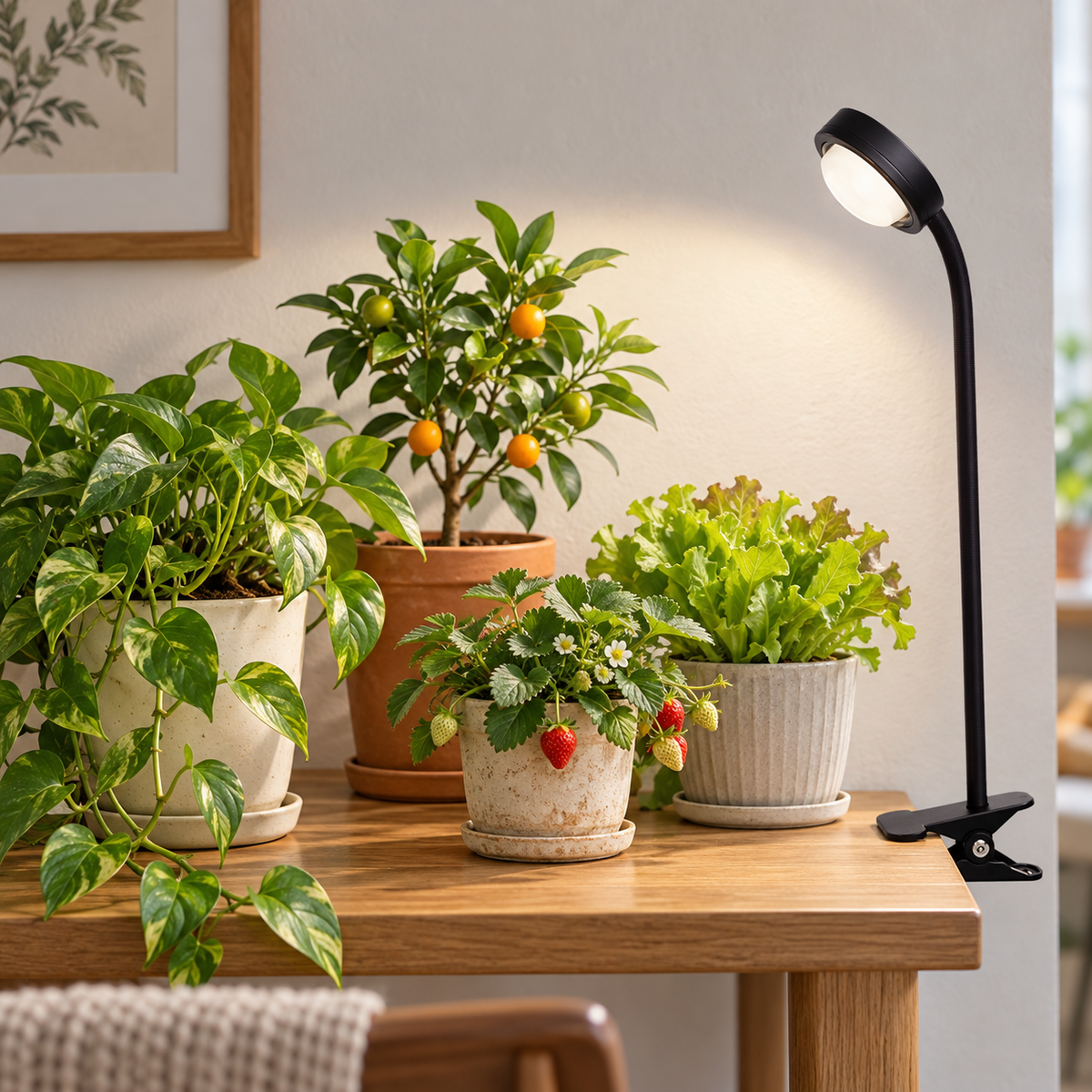 Full Spectrum Clip-On LED Grow Light for Indoor Succulents & Plants