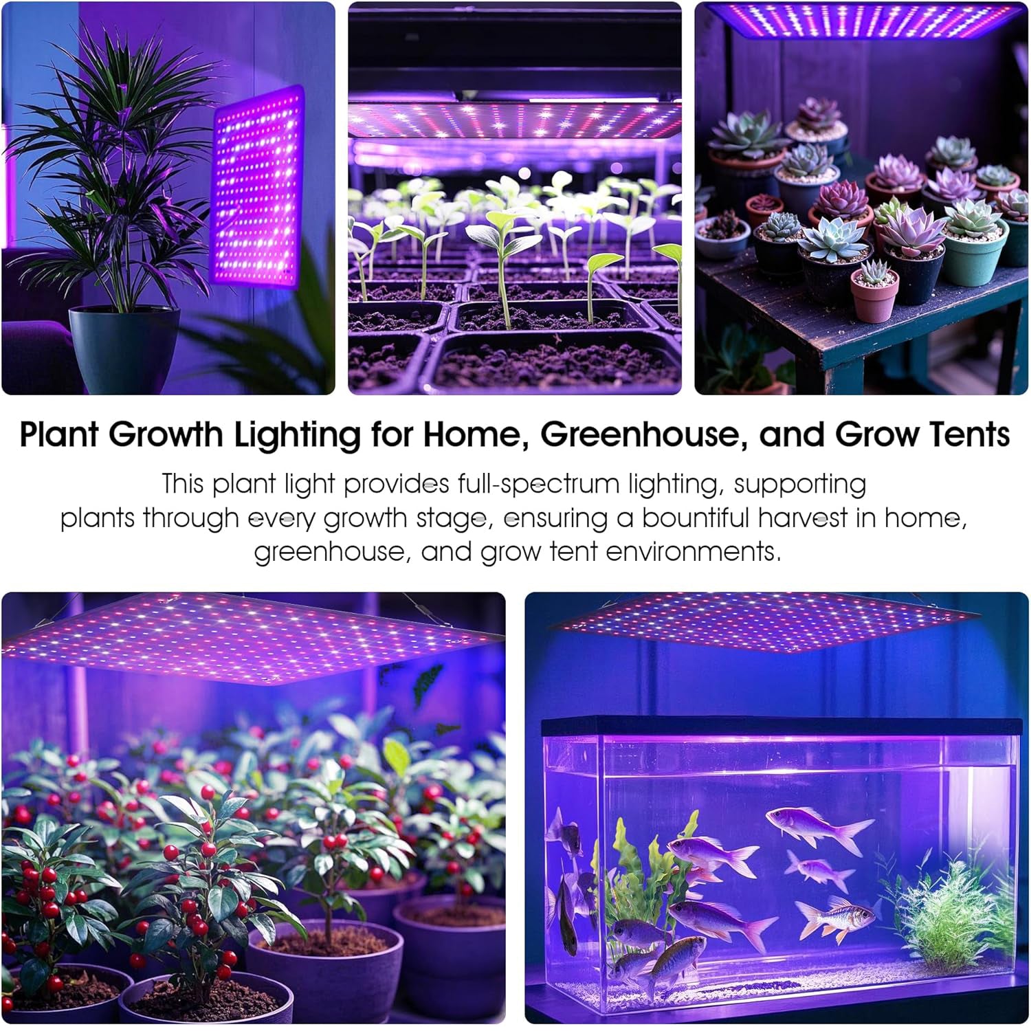 2 Pack LED Grow Light Panel 200W Lamp for Indoor Plants