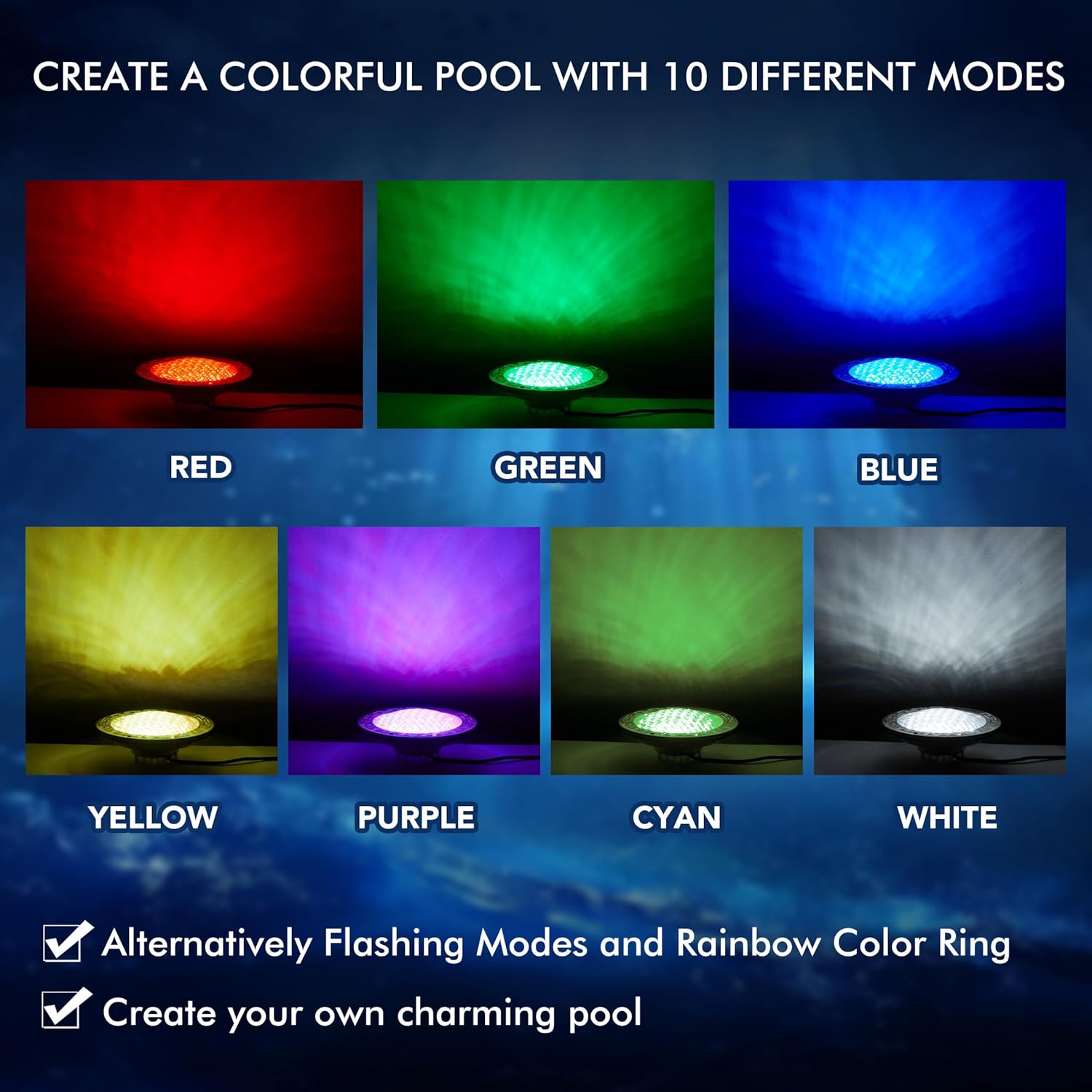 Inground Pool Spa Lighting System RGBW Color Change 6 Inch 50W LED
