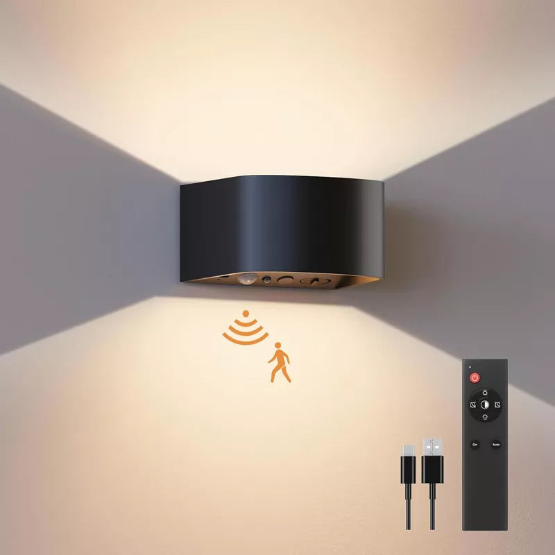 Motion Sensor Wall Light with Remote Control 3 Colors Wireless 2 Pack