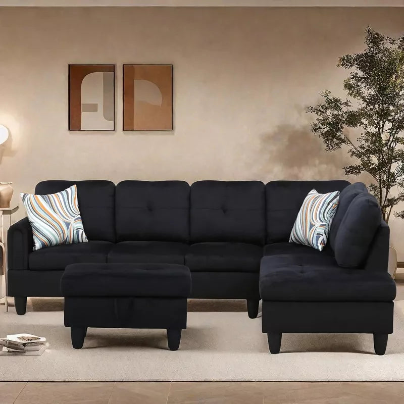 L Shaped Sectional Couches Sofa with Ottoman Storage