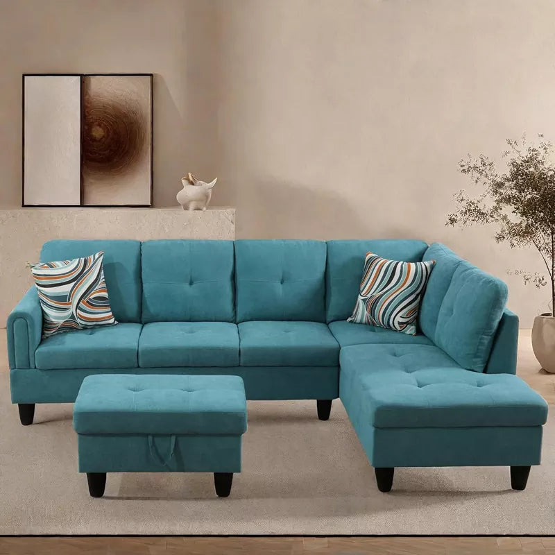 L Shaped Sectional Couches Sofa with Ottoman Storage