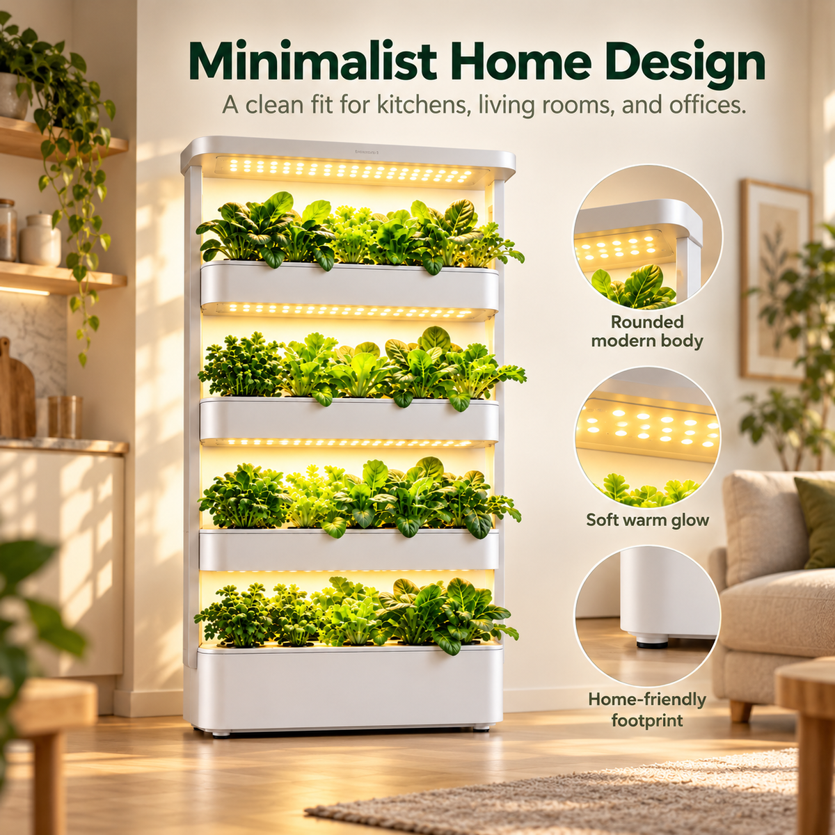 Hydroponic Vertical Vegetable Garden Growing Kit Sytem Tower 64 Holes