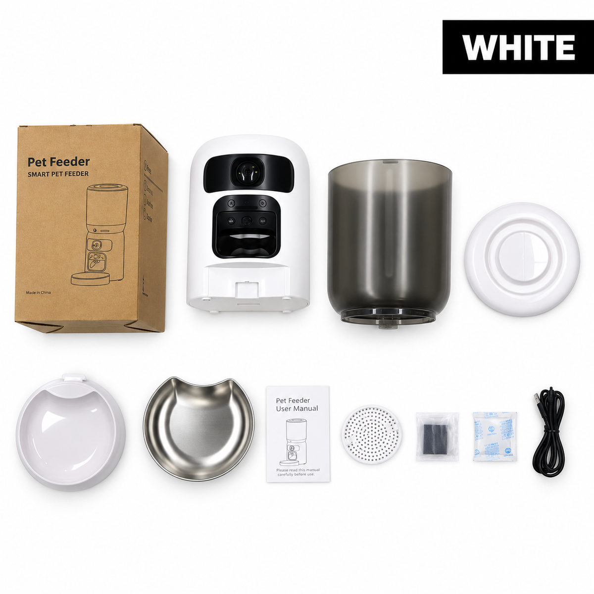 Smart WiFi Cat Feeder with Dual Camera & Laser Toy -P2