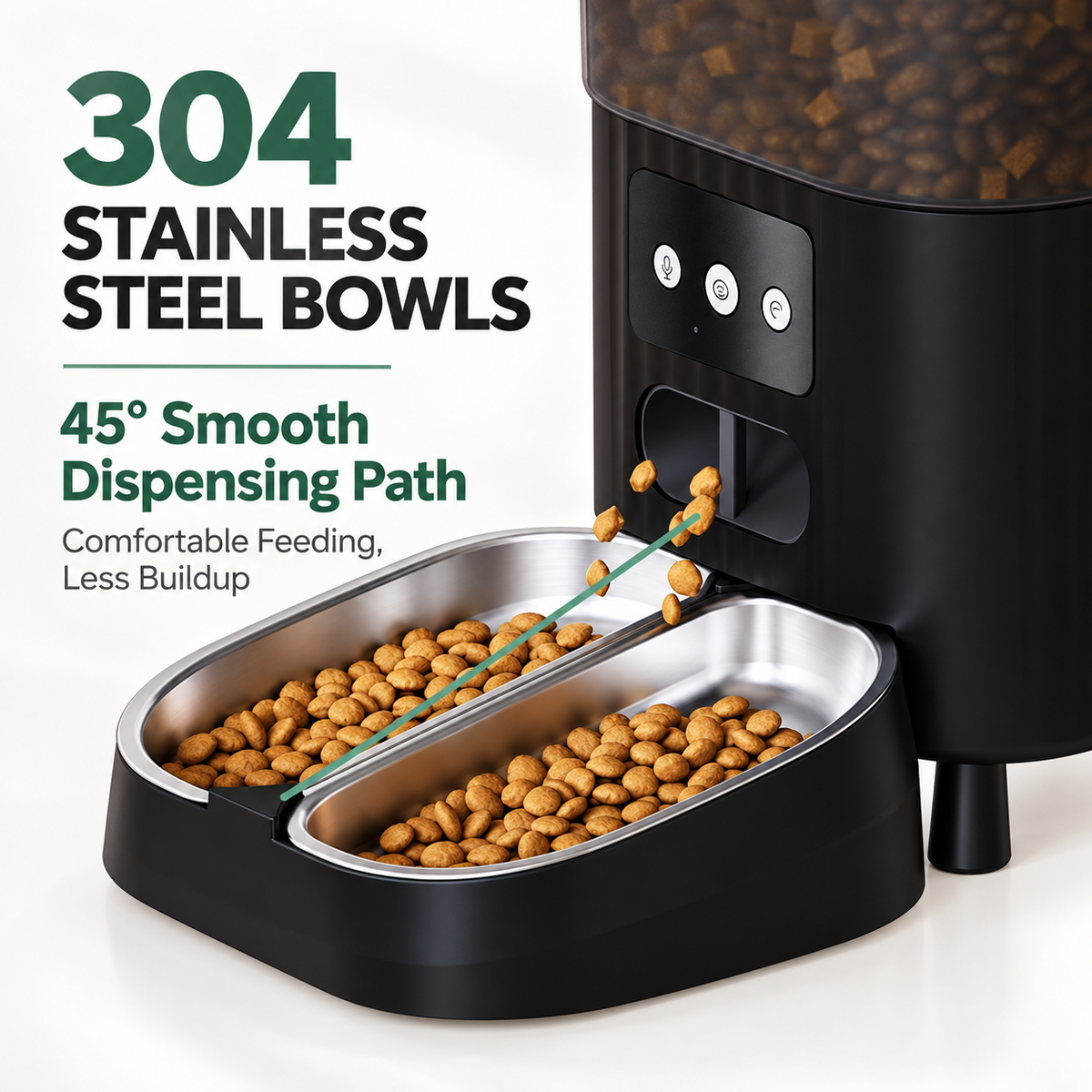 Smart WiFi Pet Auto Feeder with Camera, 4.5L Timed Portion Control -P4