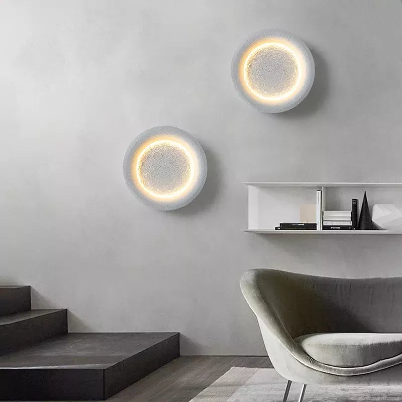 Indoor Full Moon LED Wall Lamp Creative Starry Bedroom