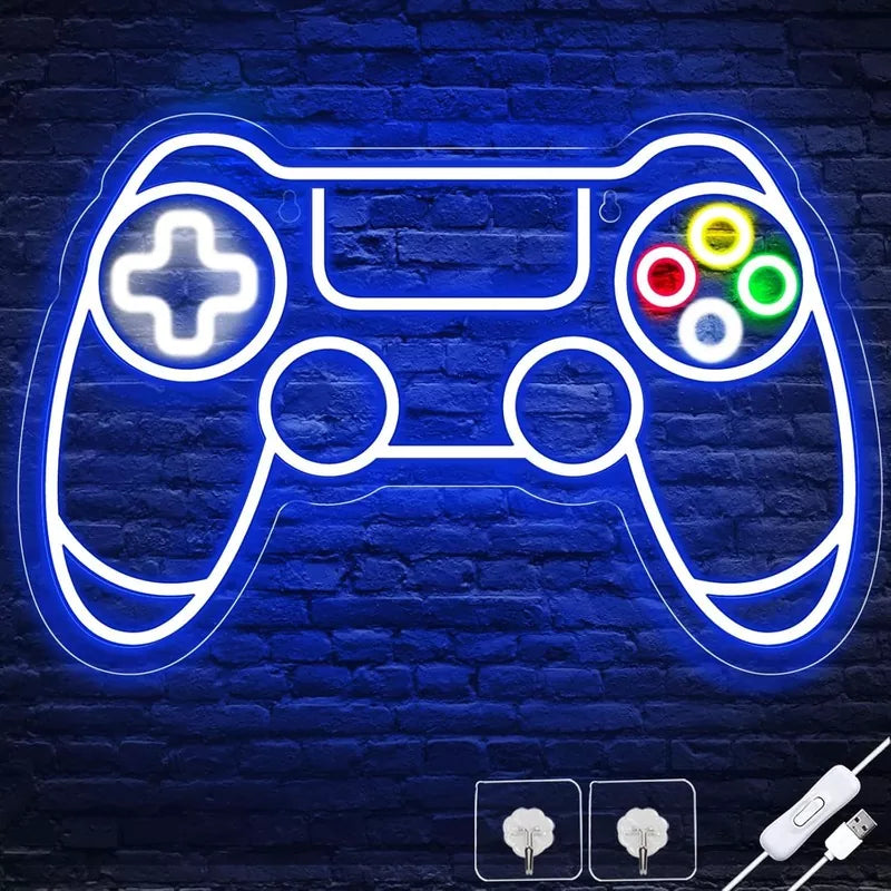 Gamepad Shaped LED Neon Sign for Gamer Room Decor