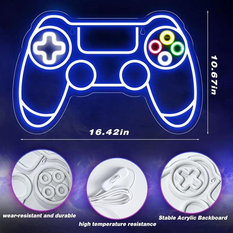 Gamepad Shaped LED Neon Sign for Gamer Room Decor