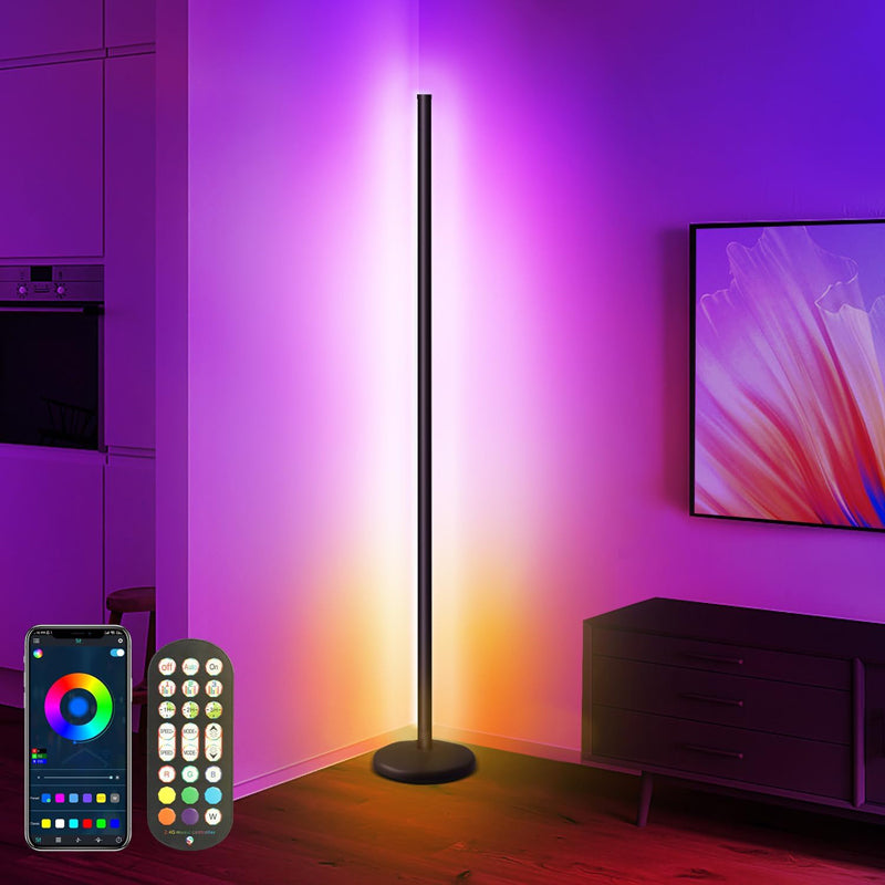 RGB LED Corner Floor Lamp Minimalist for Bedroom Living Room