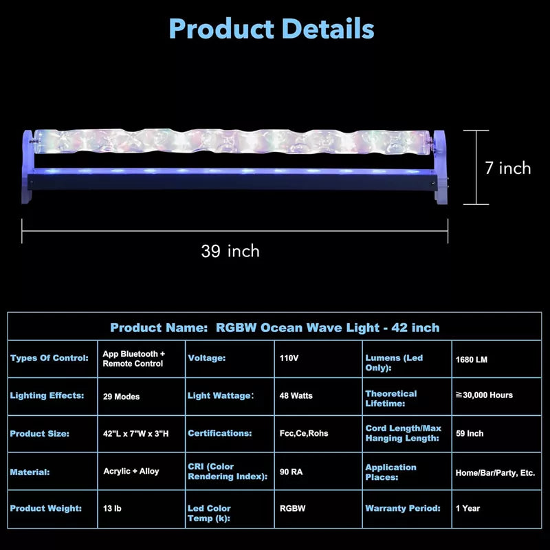 Ocean Wave Lights Aurora Projector Lamp with 16 Dynamic Color