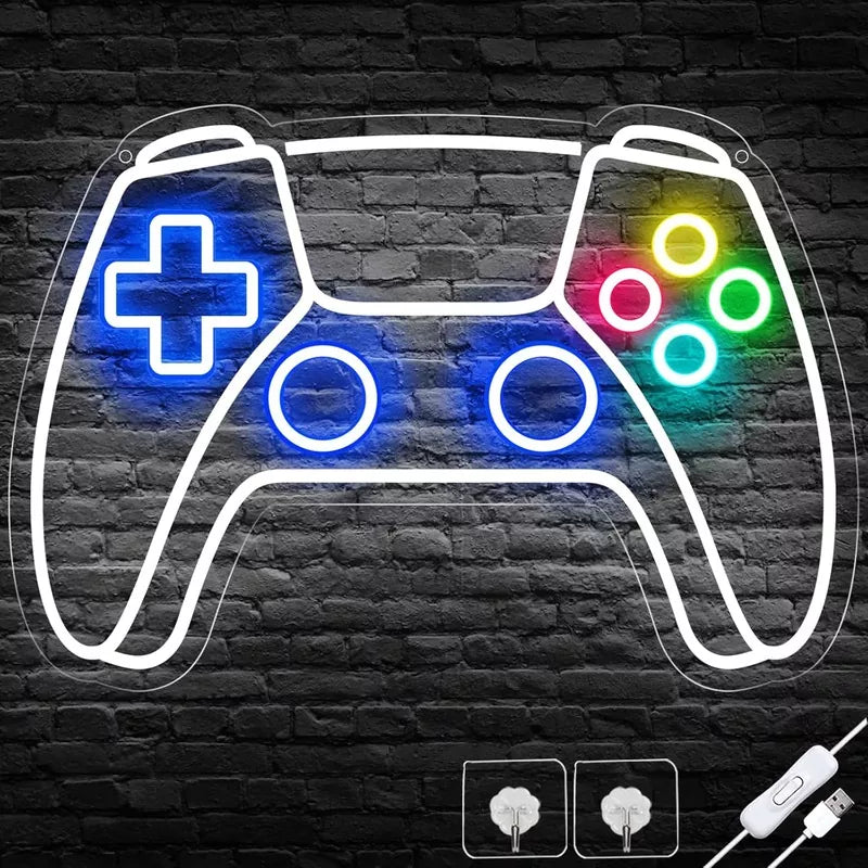 Gamepad Shaped LED Neon Sign for Gamer Room Decor